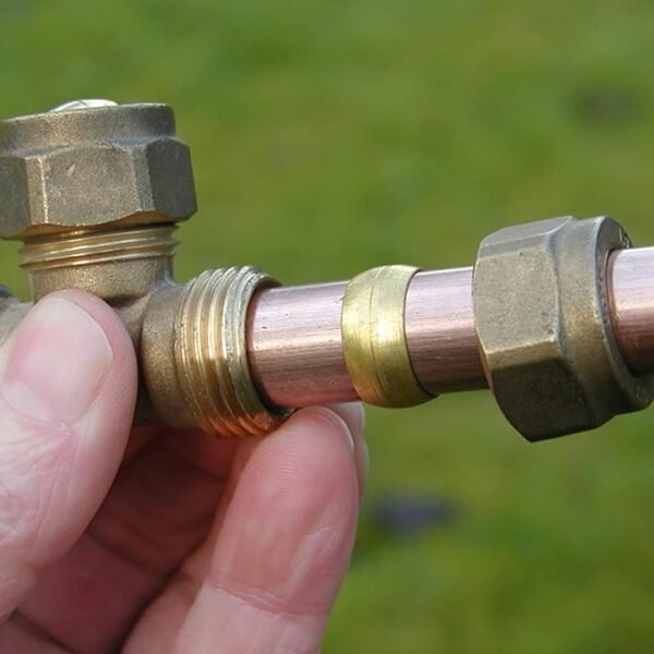 Compression Sleeve Ferrules, 10 Pack Brass Sleeve Ferrules Compression Fitting Assortment Kit for Water Oil Air Pipe - Image 3