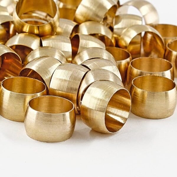 Compression Sleeve Ferrules, 10 Pack Brass Sleeve Ferrules Compression Fitting Assortment Kit for Water Oil Air Pipe - Image 4