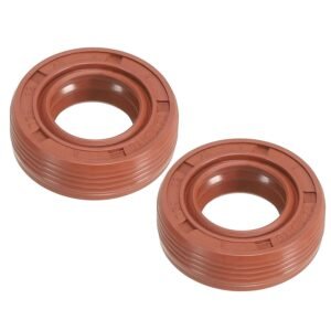 EU Radial Shaft Seal, 2 Pcs Fluoro Rubber TG4 Oil Seal for Bearing Shaft Oil Pumps Engines, Brown