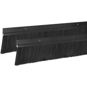 Door Brush Bottom Sweep H-Shape Aluminum Alloy Base with PP Brush for Home, Industrial，35-inch L, Black