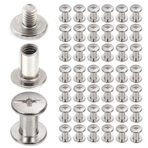 30 set Chicago Binding Screws  Phillips Nut - Chicago Screw Binding Post Screw Kit for DIY Leather Decoration Scrapbook Photo Albums Bookbinding silvery