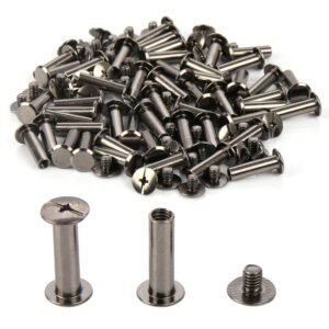 30 set Chicago Binding Screws  Phillips Nut - Chicago Screw Binding Post Screw Kit for DIY Leather Decoration Scrapbook Photo Albums Bookbinding Nickel black