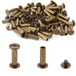 30 set Chicago Binding Screws  Phillips Nut - Chicago Screw Binding Post Screw Kit for DIY Leather Decoration Scrapbook Photo Albums Bookbinding bronze