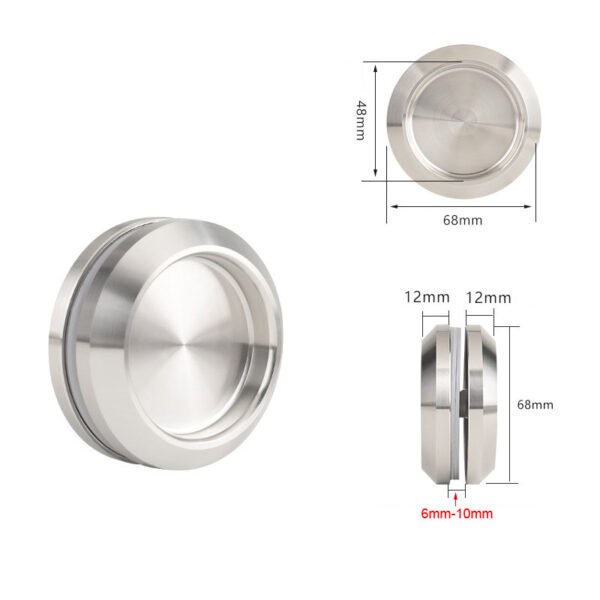 Round Sliding Glass Door Handle, 304 Stainless Steel Back-to-Back Bathroom Door Handles Pull Knob with Screw for Shower Balcony Office Sliding Doors - Image 11