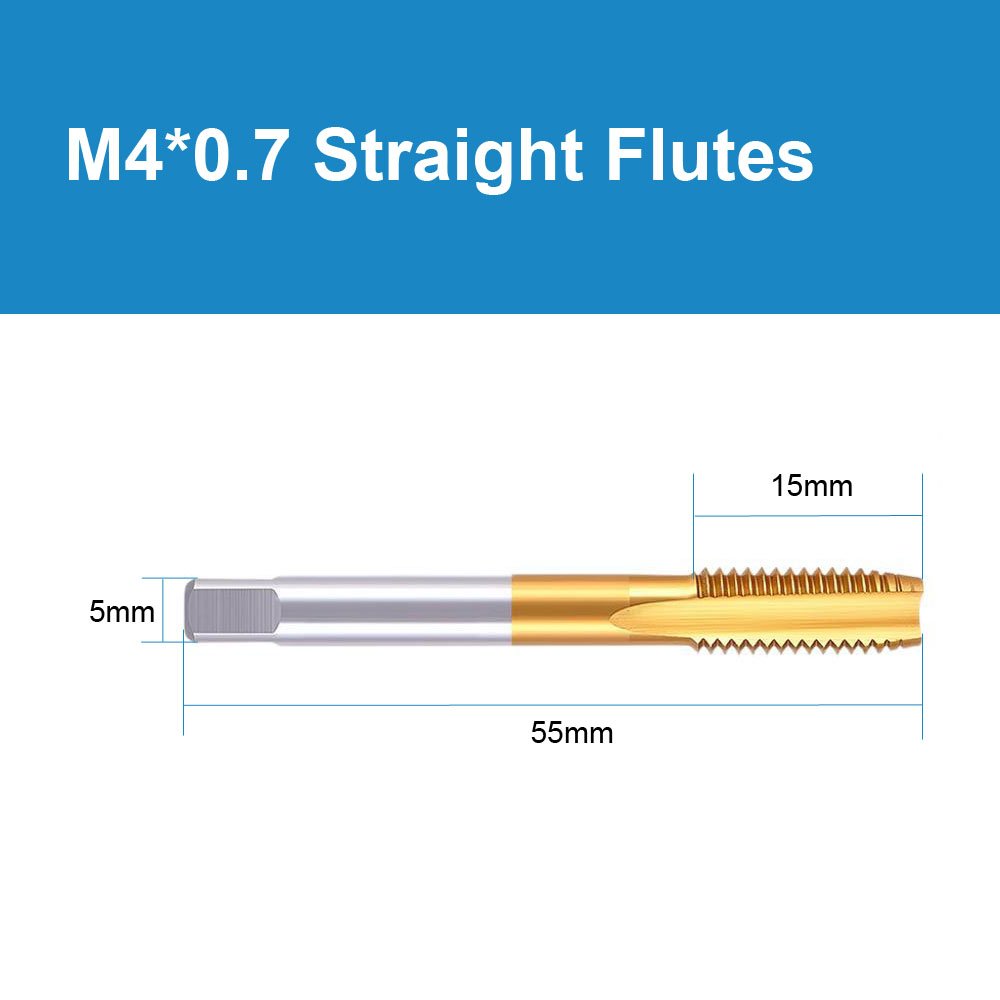 M4 Metric Thread Tap Set,HSS 6542 Metric Machine Taps,for Automotive, CNC, and General-Purpose Industrial Tapping - Image 4
