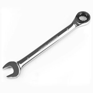 Ratcheting Combination Wrench Metric, Industrial Grade Gear Spanner with 12-Point Design,72-Tooth Ratchet, Chrome Vanadium Steel