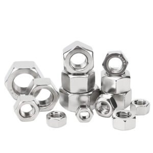 M6 x 1mm Hex Nuts 50Pcs 304 Stainless Steel, Metric Nuts Fasteners,Full Thread, Hex Drive