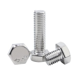 20Pcs M5 Hex Head Screws Bolts, 304 Stainless Steel, Fully Threaded, External Hex Drive, for Mounting Chair, Handles, Rail, Pump, Wheels, Antenna Parts, Boat and Plastic Bumpers