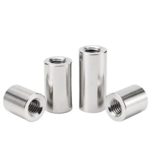 304 Stainless Steel M10 Round Cylindrical Coupling Nuts Female Thread Connector Nuts for Connecting Threaded Rods Bolts Studs and Machine Screws