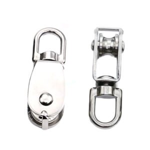 Lifting Single Pulley Roller, 304 Stainless Steel Heavy Duty Single Wheel Swivel Lifting Rope Pulley Block