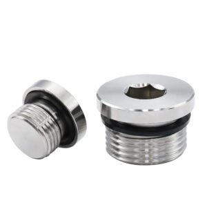Stainless Steel 304 Flange Hex Socket Plug Bung With Seal Rubber Ring, Hexagonal Water Pipe Fitting Plug Universal Fit